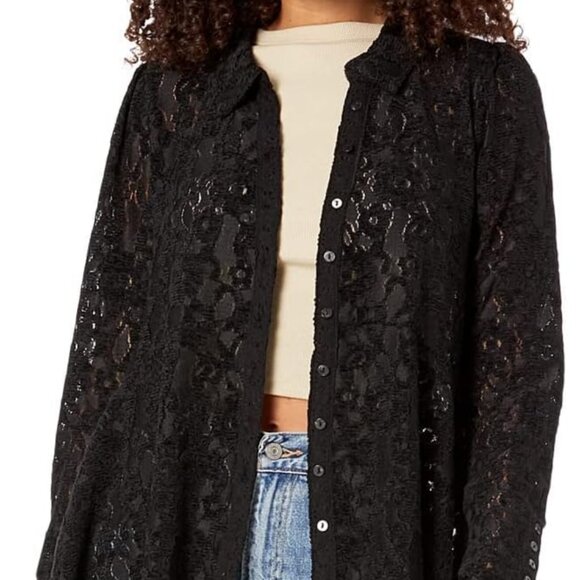 Free People Black Lace Heather Tunic Size S - Picture 1 of 8